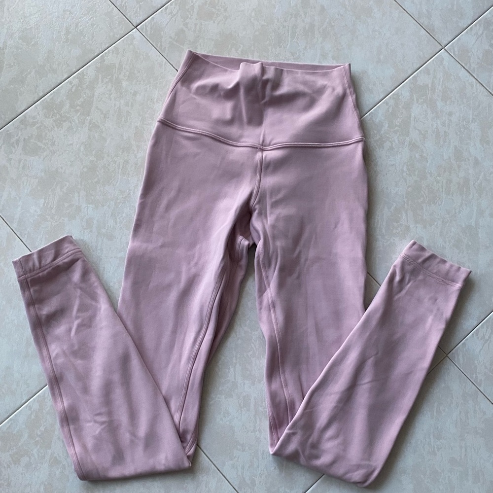 Size 2 lululemon pink peony align leggings